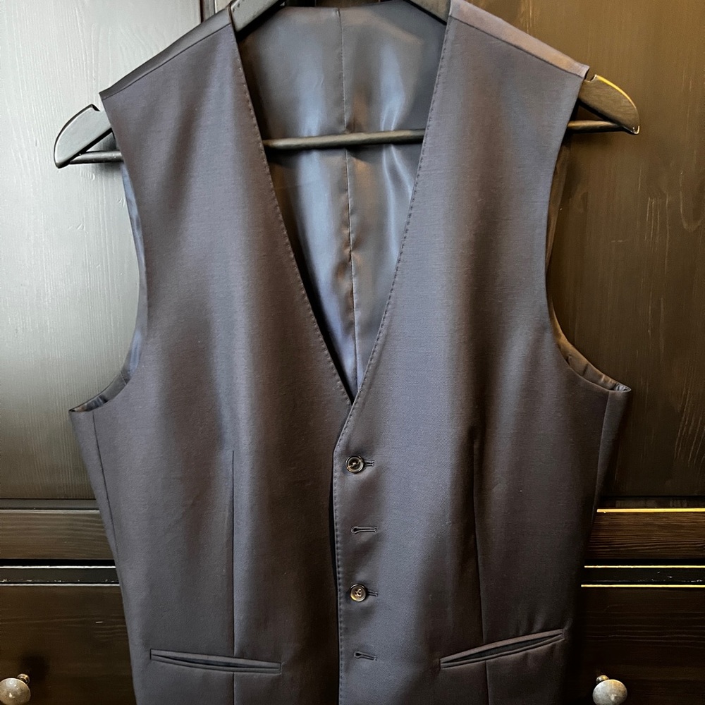 Spier Mackay Navy Blue Super 120 Wool vest. 40 R Slim